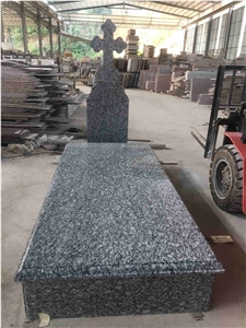 China Spray White/ Sea-Wave Granite Gravestones, Headstones